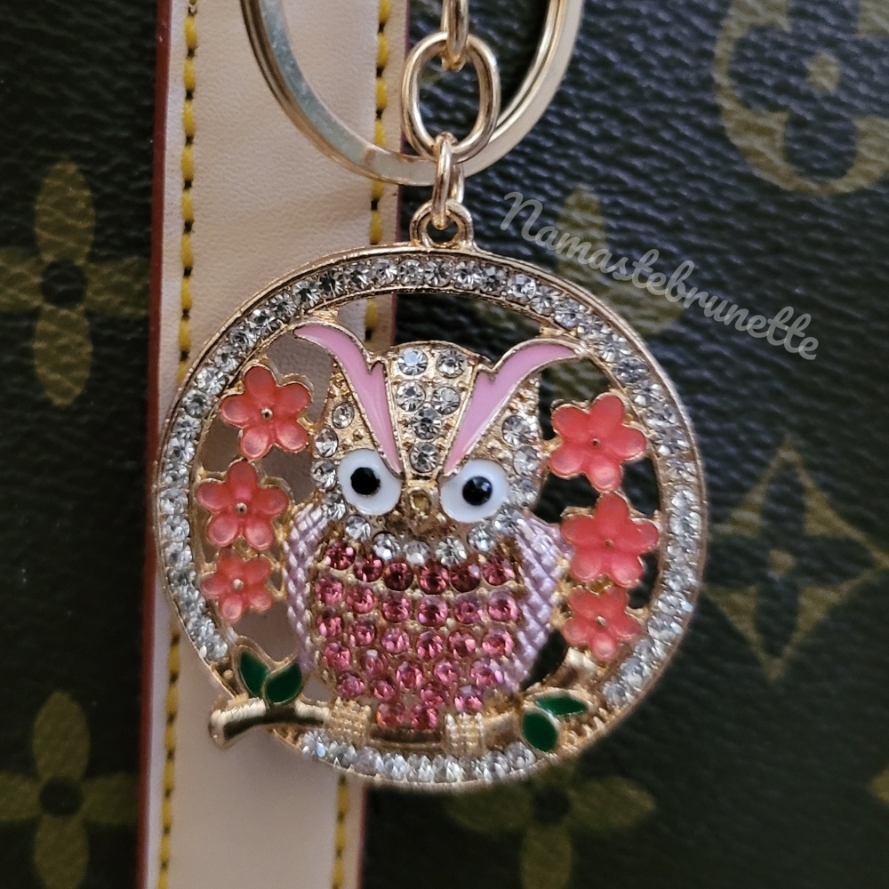 2/$20 Boho Owl Crystal Rhinestone Keychain Bag Charm